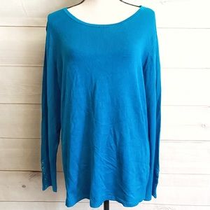 NWT JM Collection Blue Crewneck Sweater